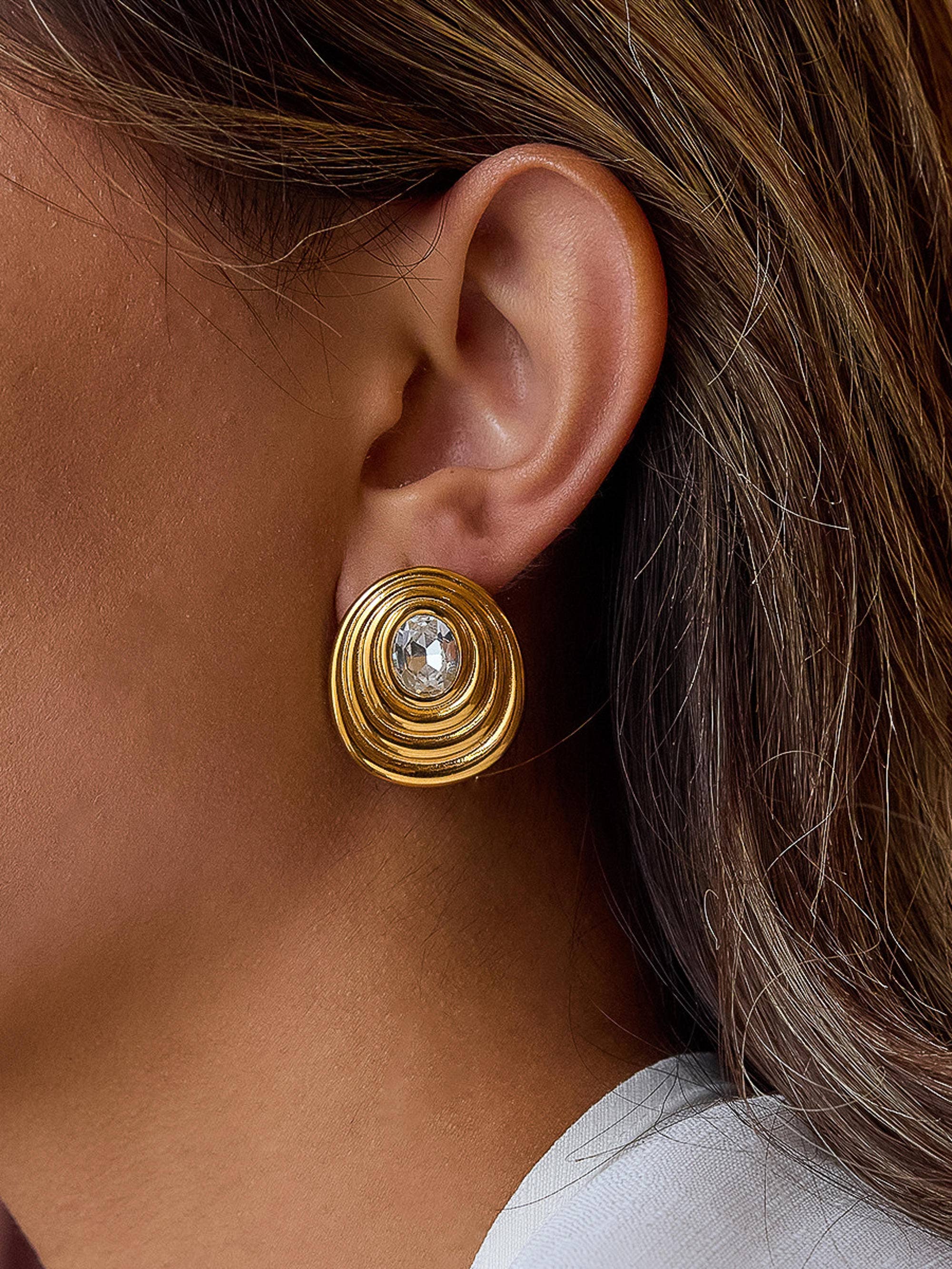 Dory Oval CZ Earrings