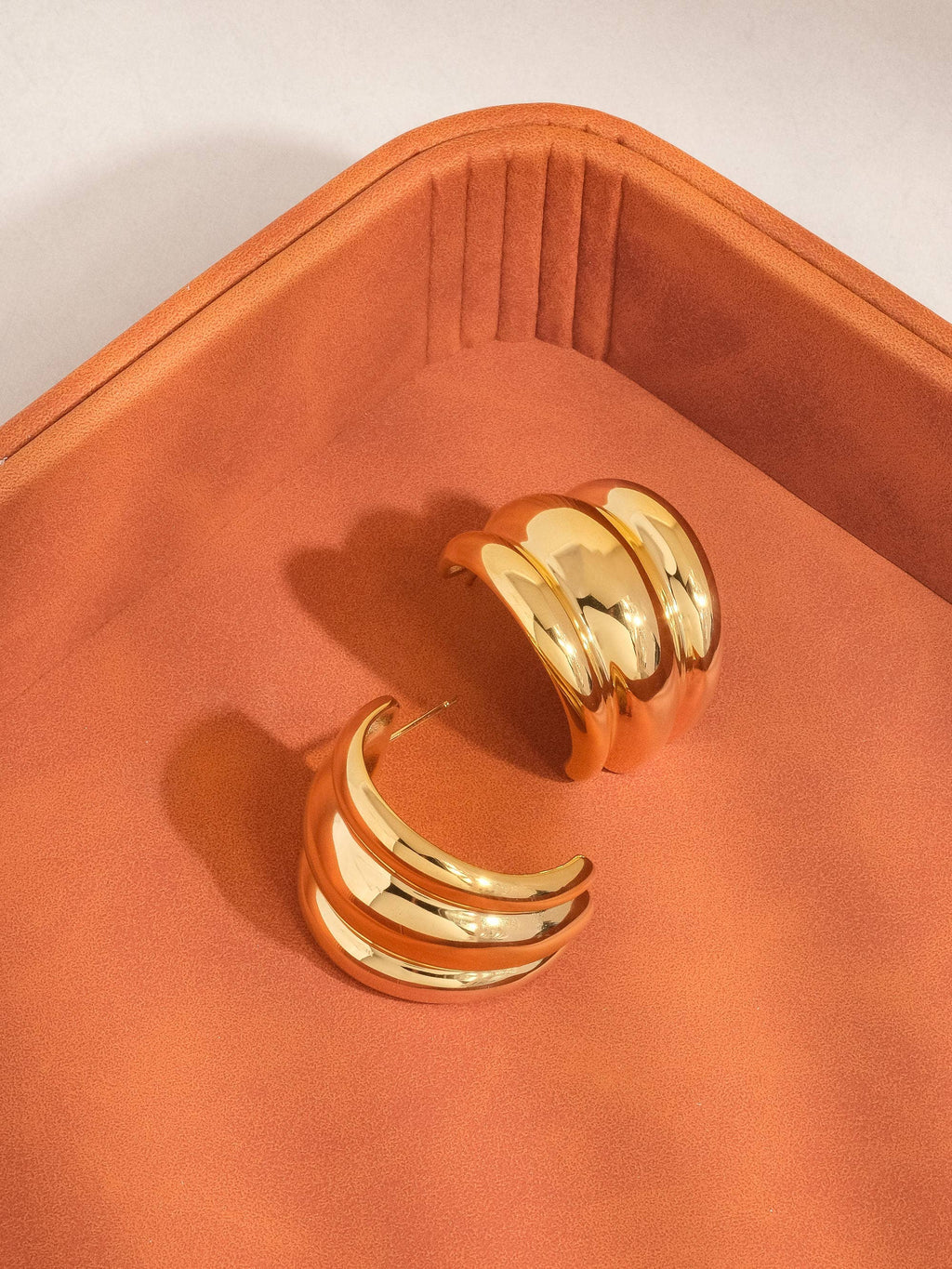 Karla Triple Dome Gold Hoop